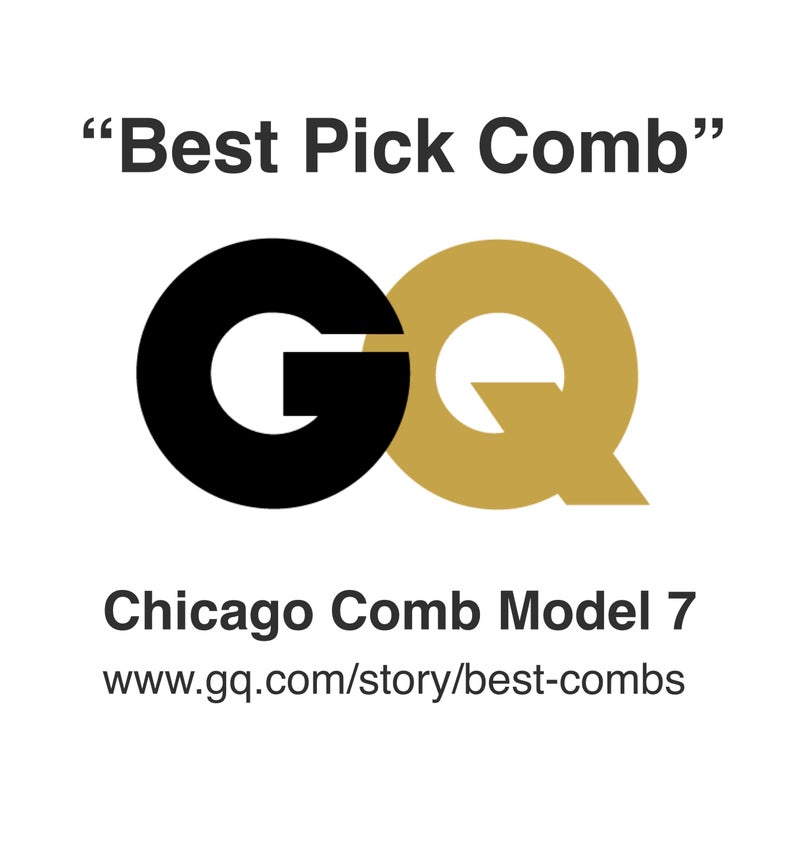 Chicago Comb No. 7 Carbon Fiber + Horween Dublin Black leather sheath, Made in USA, Detangling Pick & Lift Comb, Men & Women, Long, Curly & Thick Hair, Big Beards & Afros, Anti-Static, 6" (15 cm) Long - Image 5